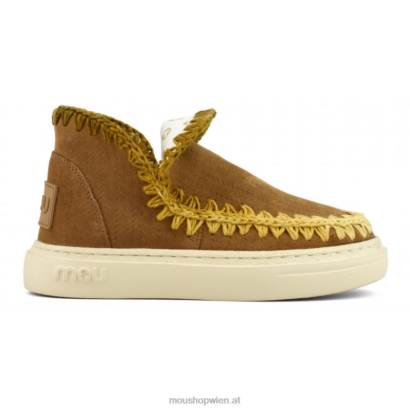 Frauen Auffällige Sneaker-Nähte Mou P660X89 Cognac