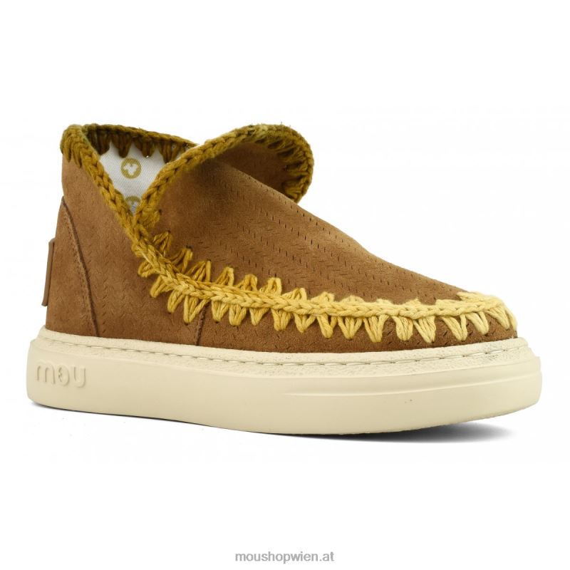 Frauen Auffällige Sneaker-Nähte Mou P660X89 Cognac