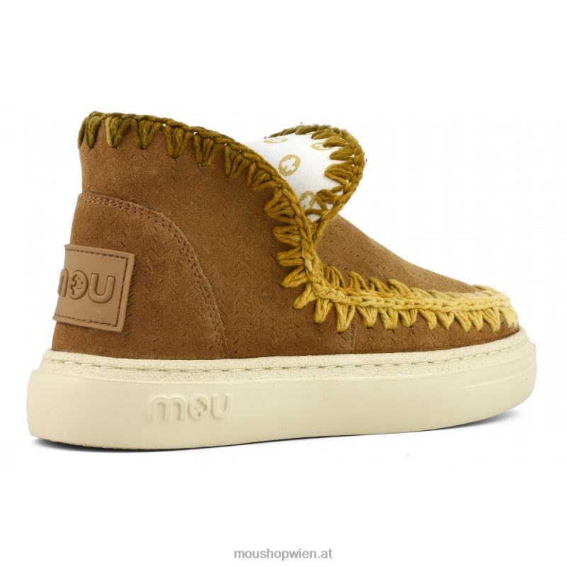 Frauen Auffällige Sneaker-Nähte Mou P660X89 Cognac