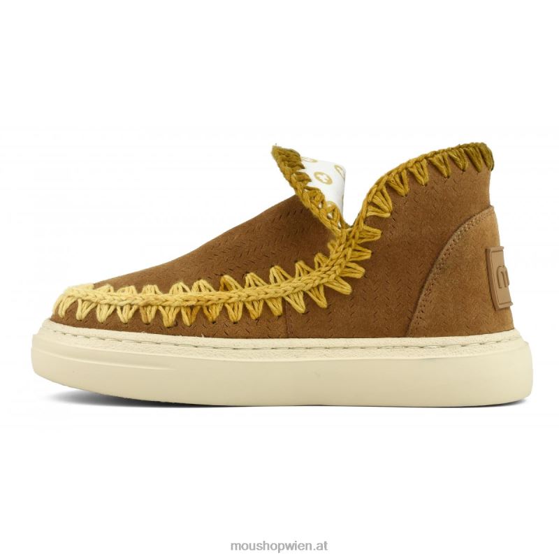 Frauen Auffällige Sneaker-Nähte Mou P660X89 Cognac