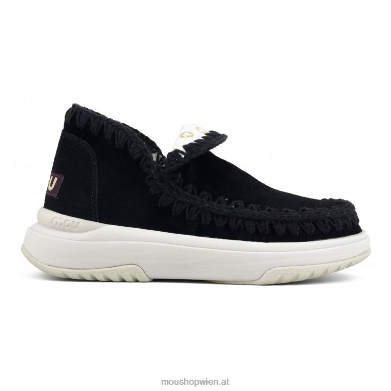 Frauen Jogger Wildleder Mou P660X101 Schwarz