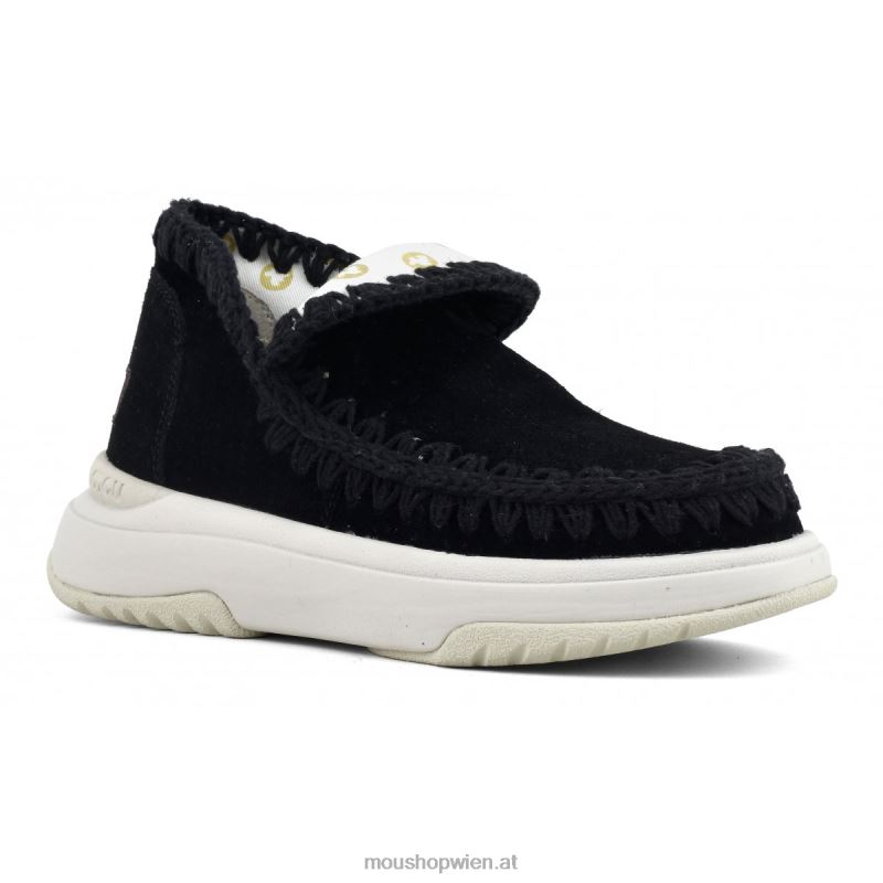 Frauen Jogger Wildleder Mou P660X101 Schwarz