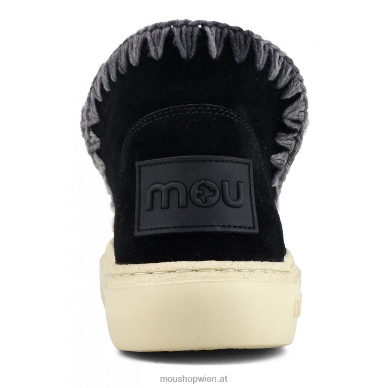 Frauen Kräftige Wildleder-Nähte Mou P660X82 Schwarz