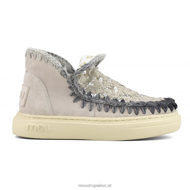 Frauen Kräftige Wildleder-Nähte Mou P660X83 Kreide