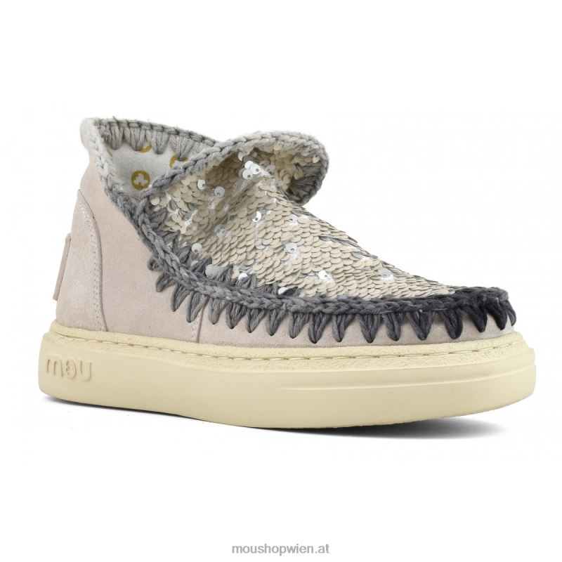 Frauen Kräftige Wildleder-Nähte Mou P660X83 Kreide