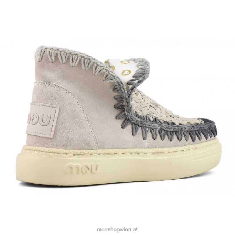 Frauen Kräftige Wildleder-Nähte Mou P660X83 Kreide