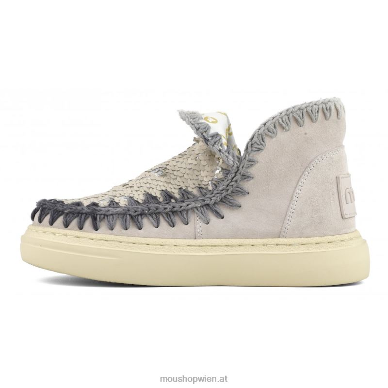 Frauen Kräftige Wildleder-Nähte Mou P660X83 Kreide