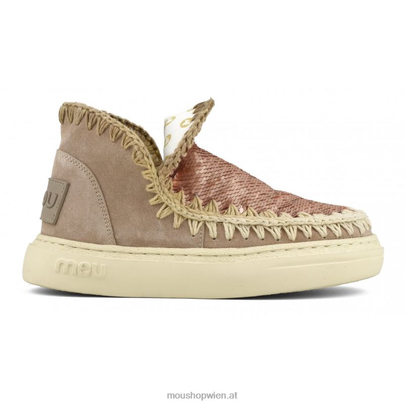 Frauen Kräftige Wildleder-Nähte Mou P660X84 rosa Sand (Flussmittel)