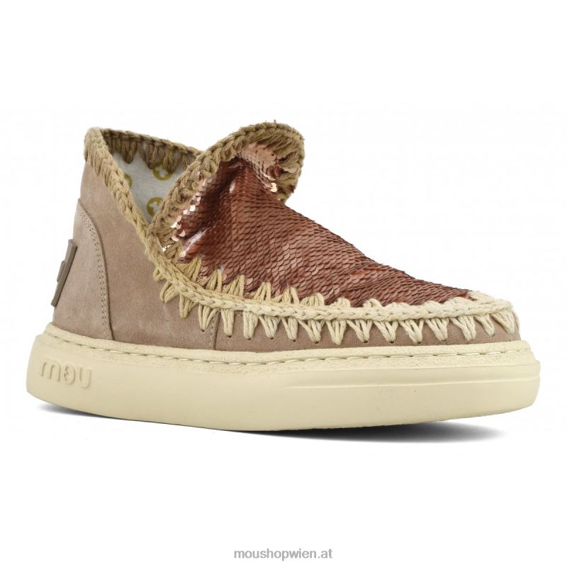 Frauen Kräftige Wildleder-Nähte Mou P660X84 rosa Sand (Flussmittel)