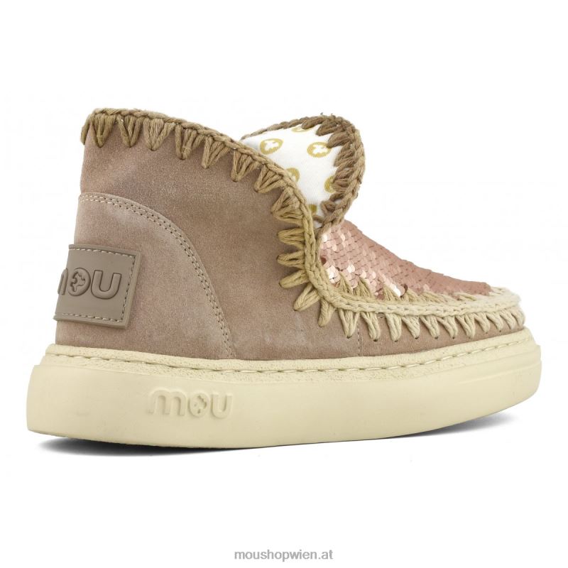 Frauen Kräftige Wildleder-Nähte Mou P660X84 rosa Sand (Flussmittel)