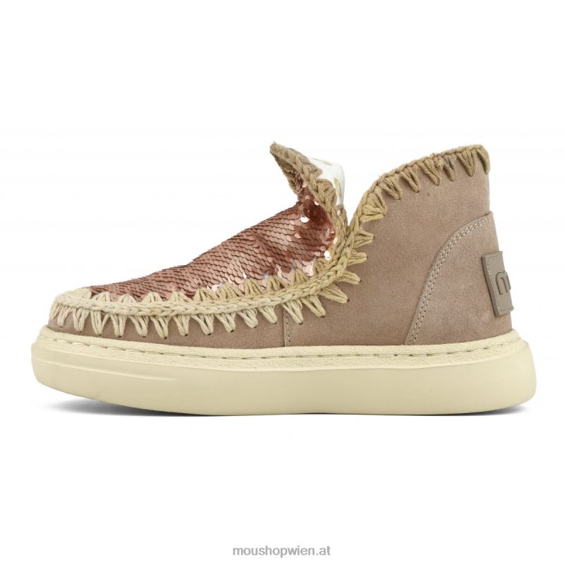 Frauen Kräftige Wildleder-Nähte Mou P660X84 rosa Sand (Flussmittel)