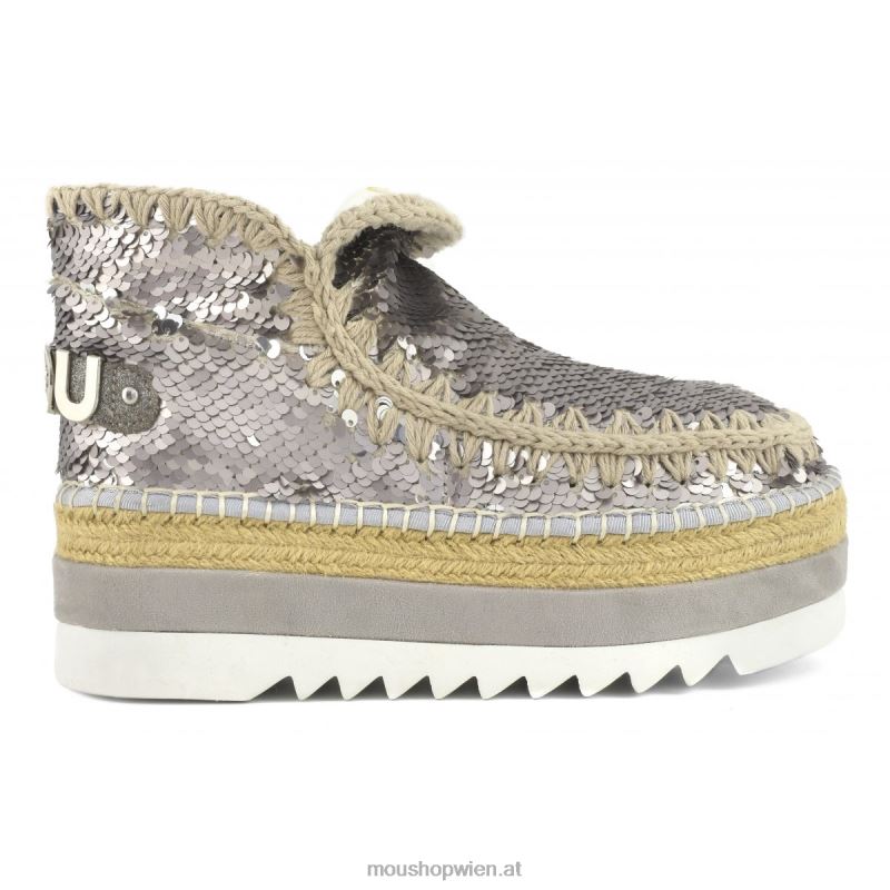 Frauen Eskimo-Jute-Pailletten Mou P660X217 Pailletten Gunmetal