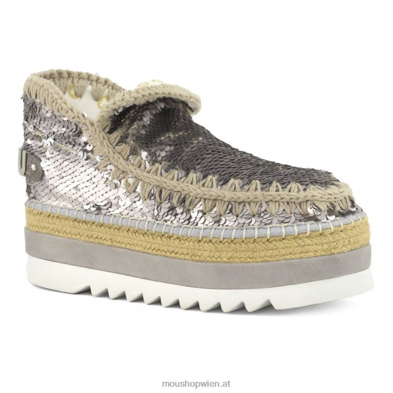 Frauen Eskimo-Jute-Pailletten Mou P660X217 Pailletten Gunmetal