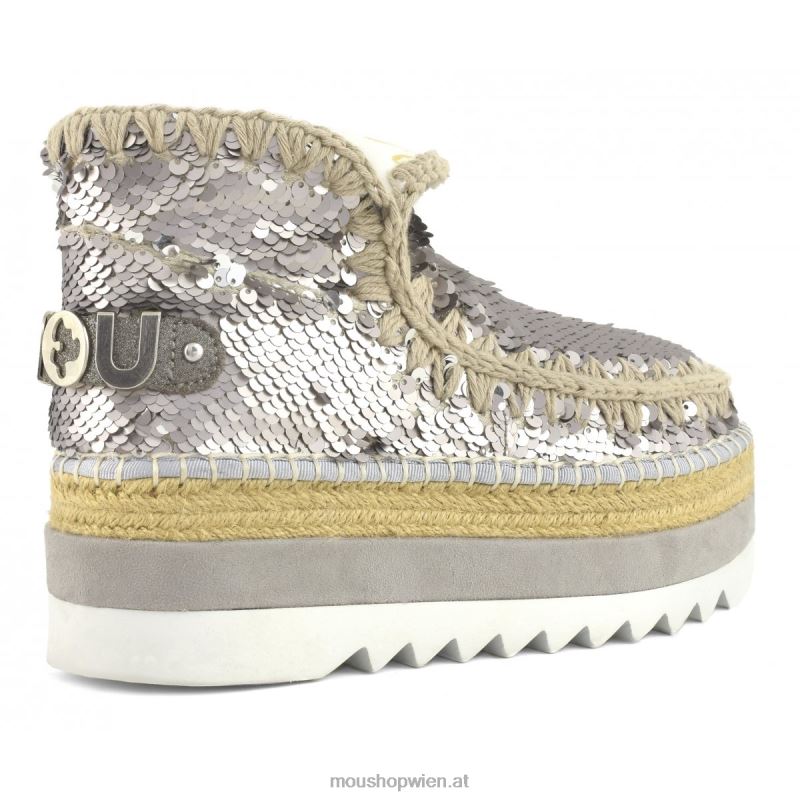 Frauen Eskimo-Jute-Pailletten Mou P660X217 Pailletten Gunmetal