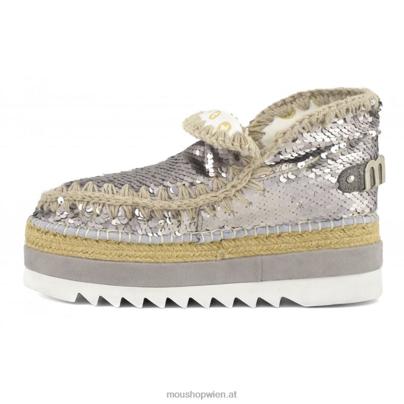 Frauen Eskimo-Jute-Pailletten Mou P660X217 Pailletten Gunmetal