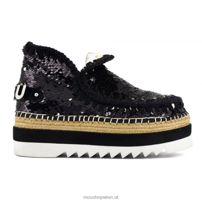 Frauen Eskimo-Jute-Pailletten Mou P660X219 Pailletten schwarz