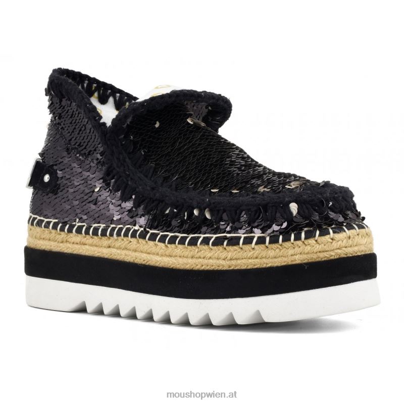 Frauen Eskimo-Jute-Pailletten Mou P660X219 Pailletten schwarz