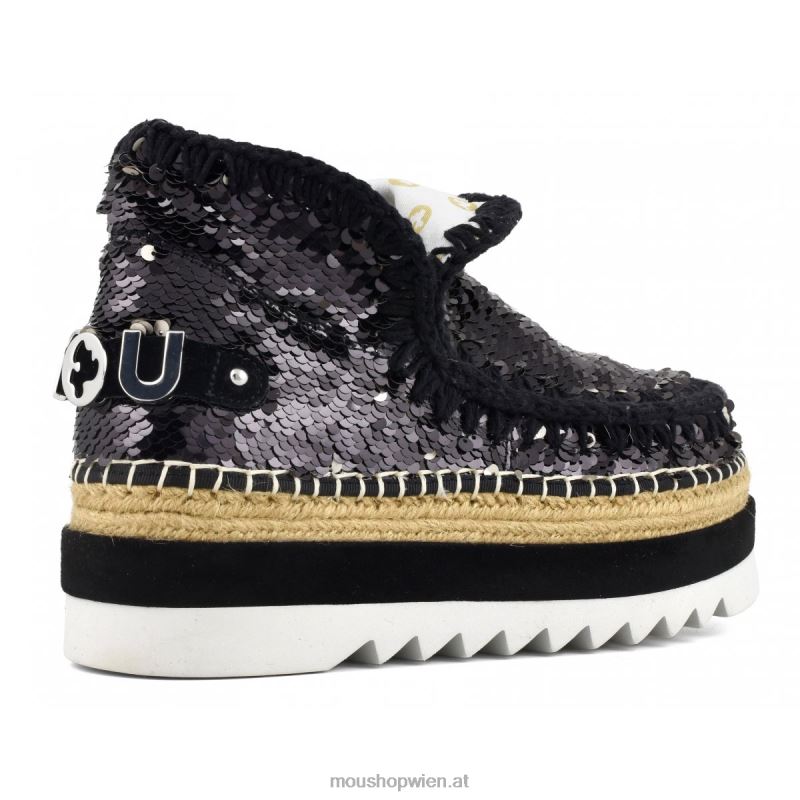 Frauen Eskimo-Jute-Pailletten Mou P660X219 Pailletten schwarz