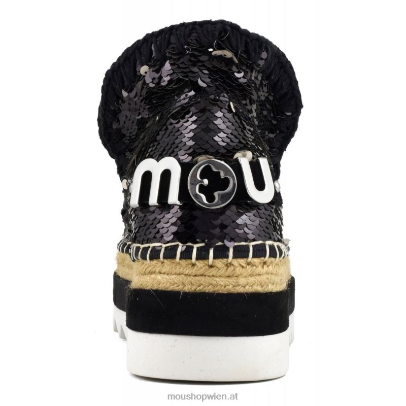 Frauen Eskimo-Jute-Pailletten Mou P660X219 Pailletten schwarz