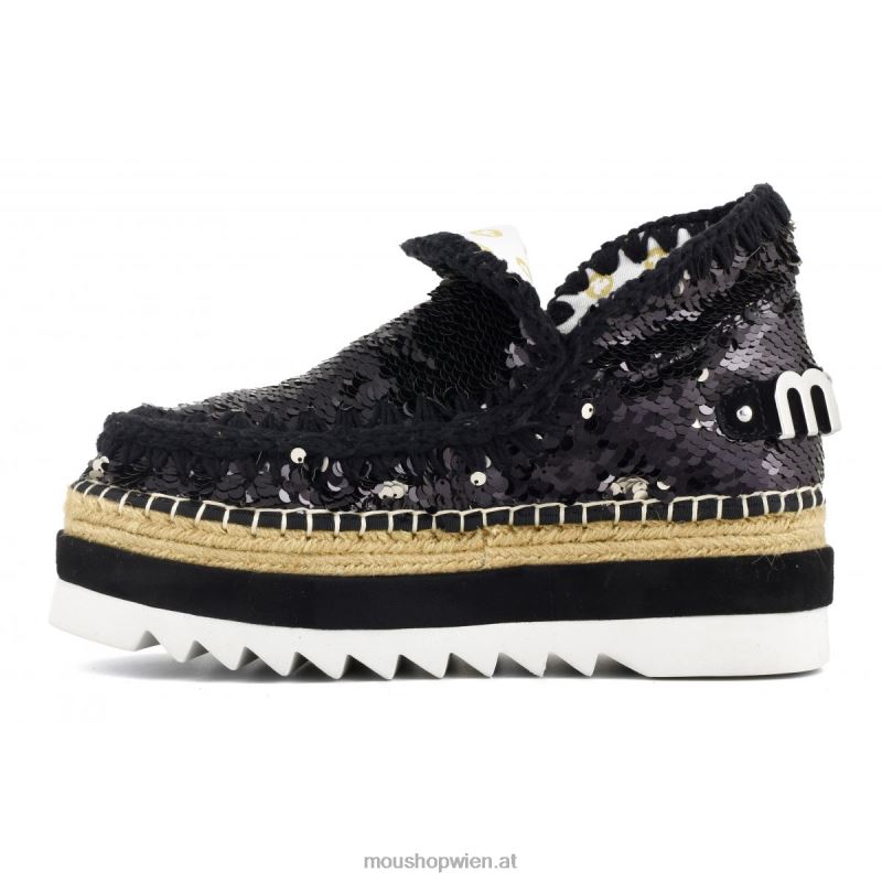 Frauen Eskimo-Jute-Pailletten Mou P660X219 Pailletten schwarz