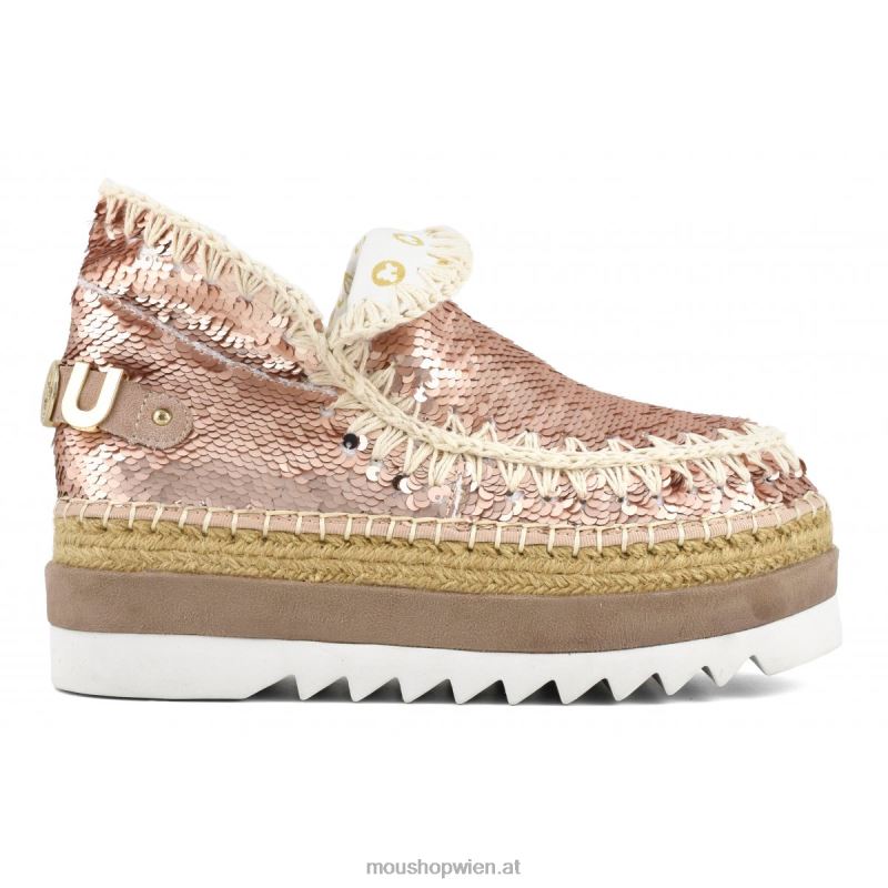 Frauen Eskimo-Jute-Pailletten Mou P660X220 Pailletten Roségold – Logo Gold