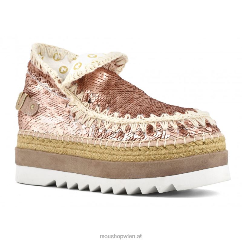 Frauen Eskimo-Jute-Pailletten Mou P660X220 Pailletten Roségold – Logo Gold