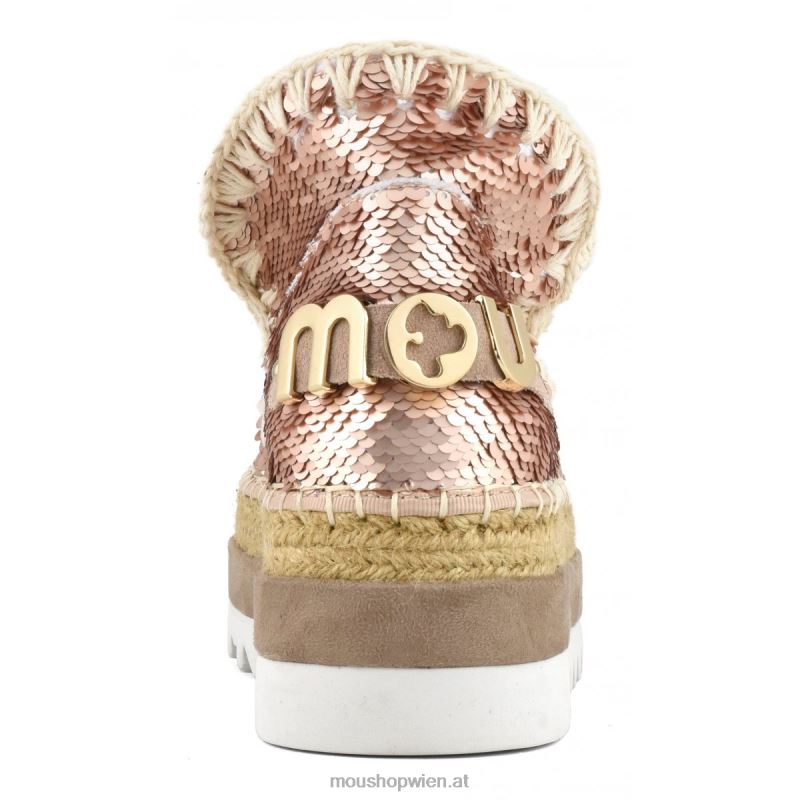 Frauen Eskimo-Jute-Pailletten Mou P660X220 Pailletten Roségold – Logo Gold