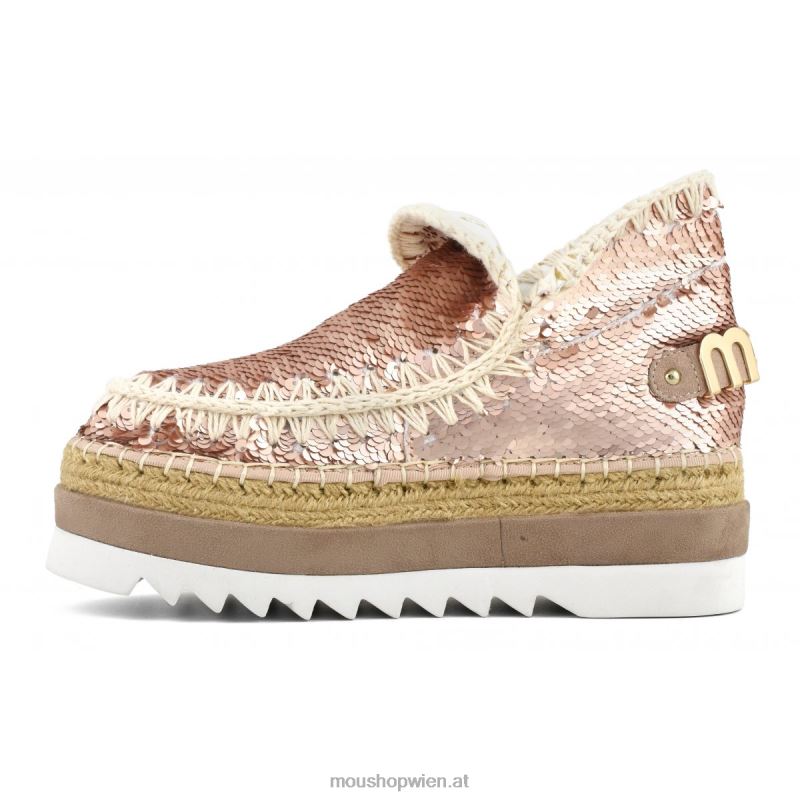 Frauen Eskimo-Jute-Pailletten Mou P660X220 Pailletten Roségold – Logo Gold