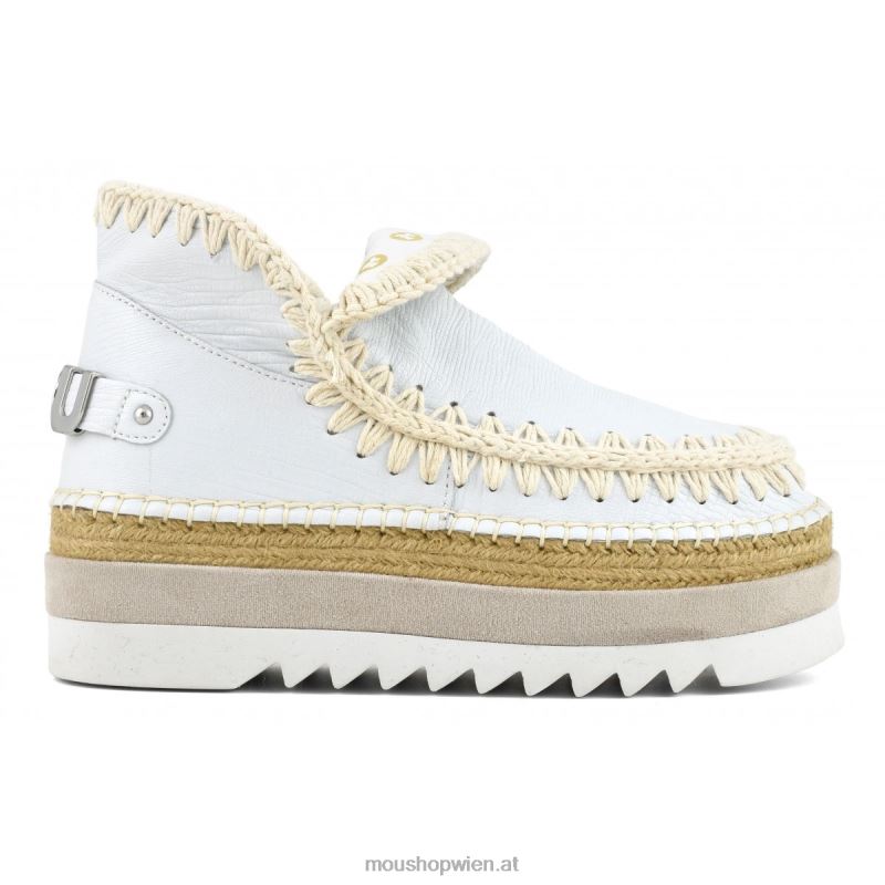 Frauen Eskimo-Jute-Spezialleder Mou P660X213 Eidechse weiß