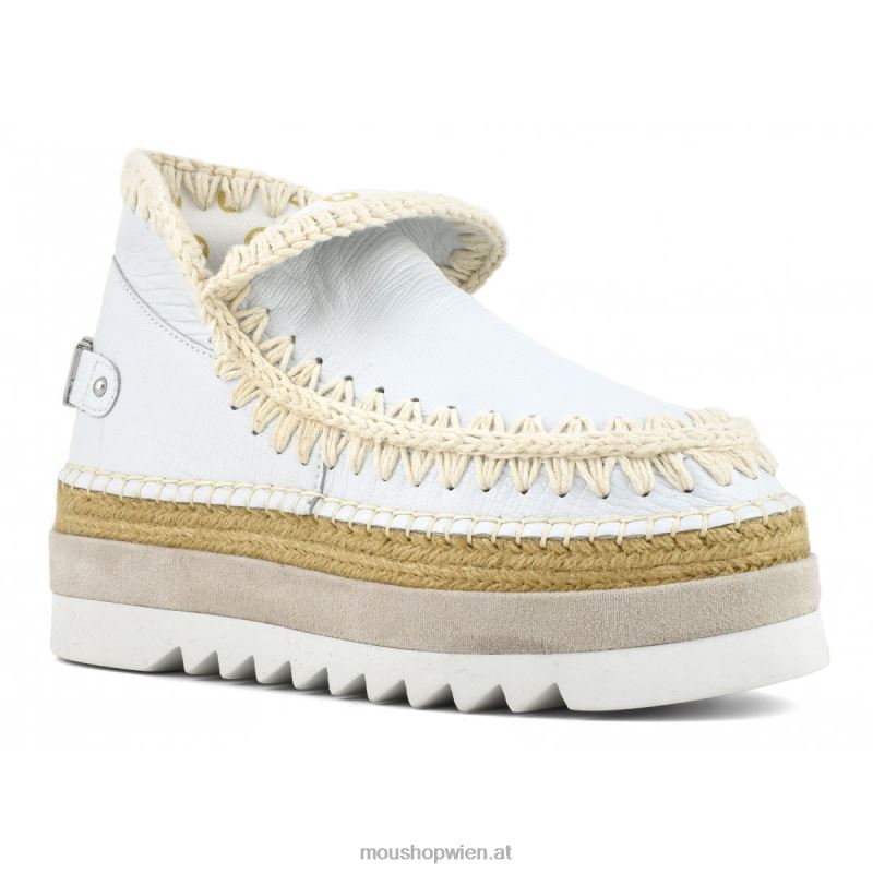 Frauen Eskimo-Jute-Spezialleder Mou P660X213 Eidechse weiß