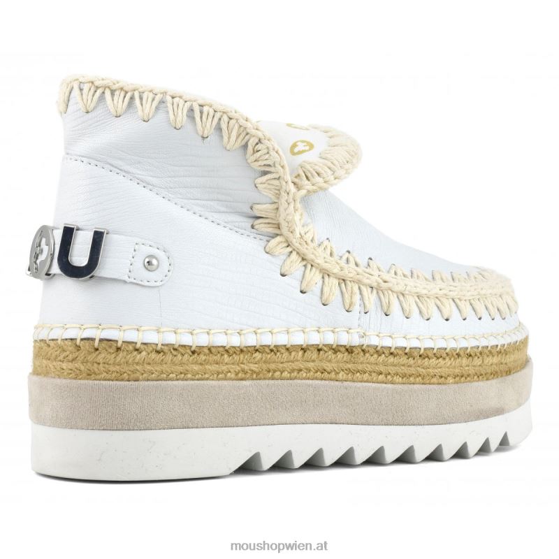 Frauen Eskimo-Jute-Spezialleder Mou P660X213 Eidechse weiß