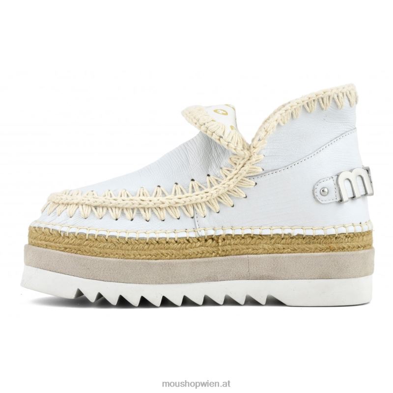 Frauen Eskimo-Jute-Spezialleder Mou P660X213 Eidechse weiß