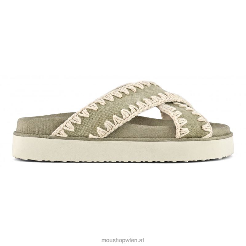 Frauen Bio-Sandale überkreuzt Mou P660X181 Stein