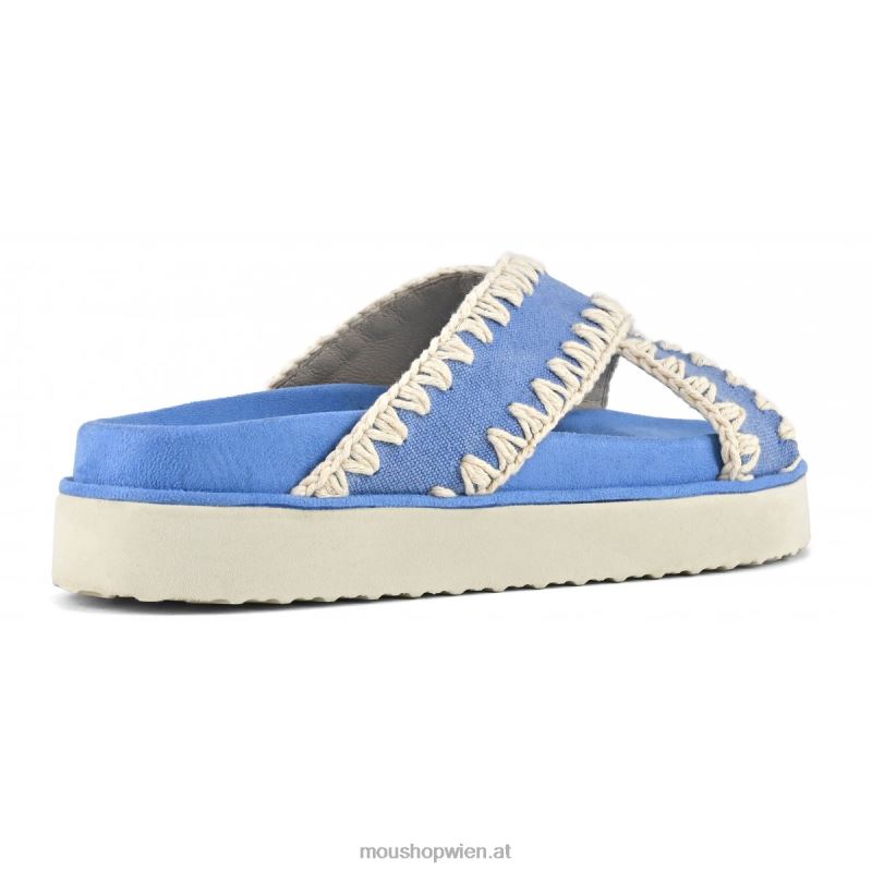 Frauen Bio-Sandale überkreuzt Mou P660X182 blau
