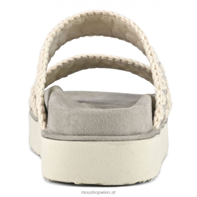 Frauen Bio-Sandale mit zwei Riemen Mou P660X180 natürliche Mischung