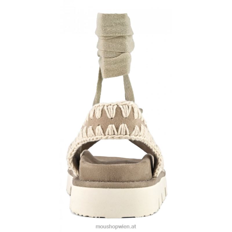 Frauen Bio-Sandale zum Schnüren Mou P660X162 natürlich