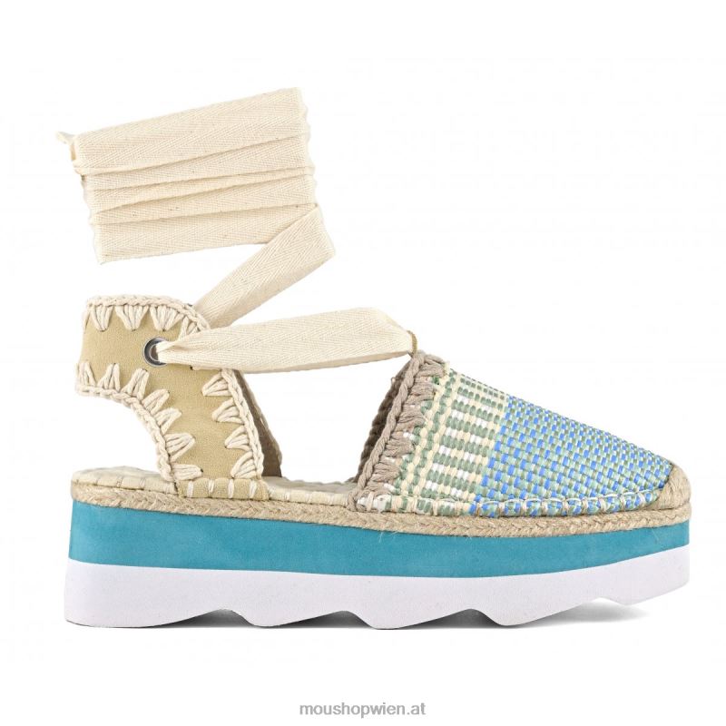 Frauen Espa-Sandale Mou P660X175 mehrfarbiger Bast/Wildleder