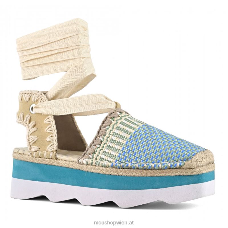 Frauen Espa-Sandale Mou P660X175 mehrfarbiger Bast/Wildleder
