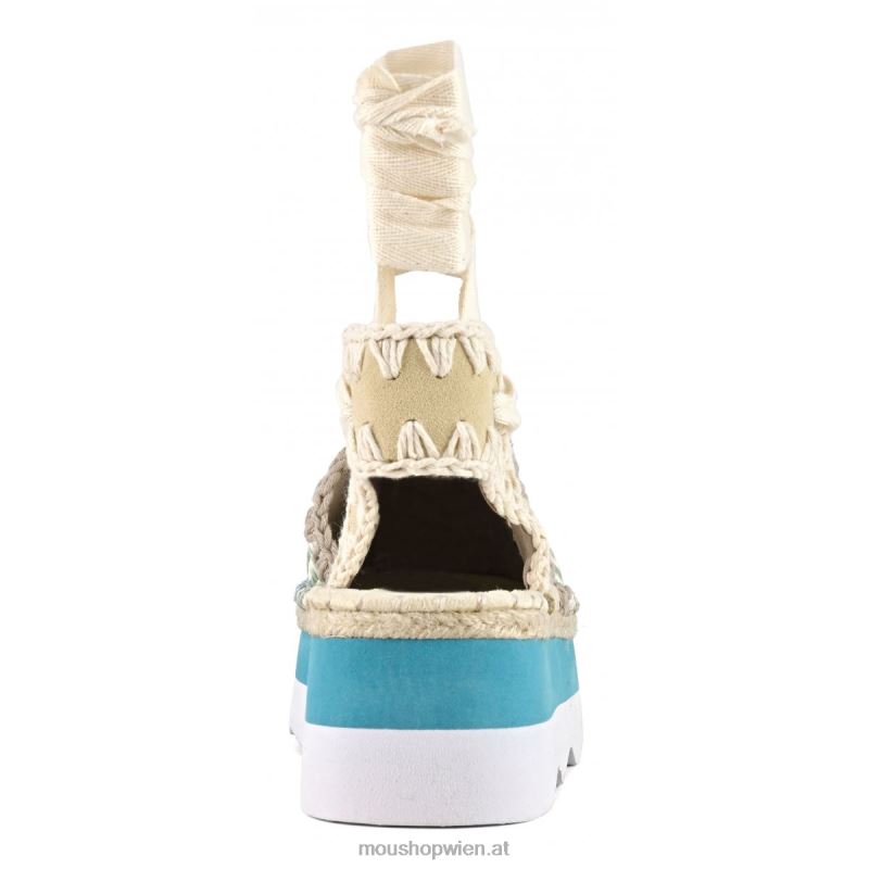 Frauen Espa-Sandale Mou P660X175 mehrfarbiger Bast/Wildleder