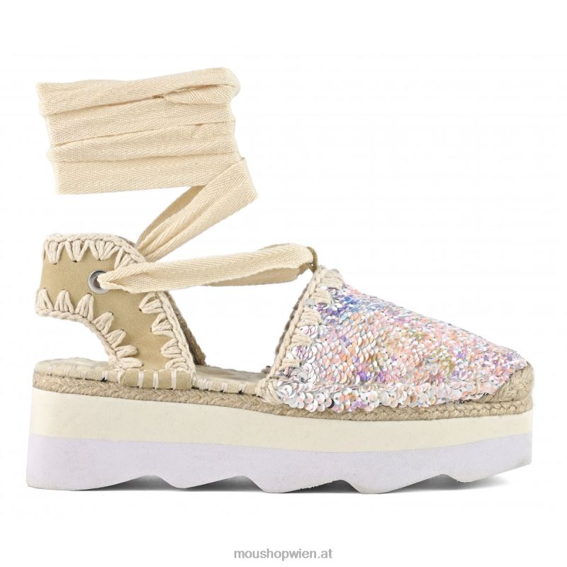 Frauen Espa-Sandale mit Pailletten Mou P660X178 Nude-Mix