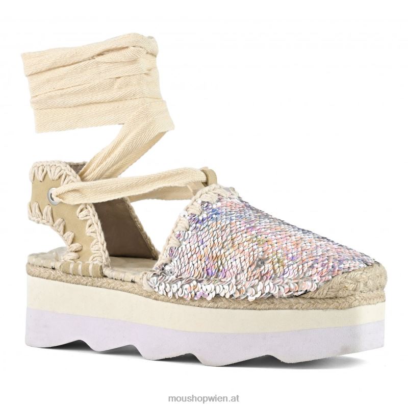 Frauen Espa-Sandale mit Pailletten Mou P660X178 Nude-Mix
