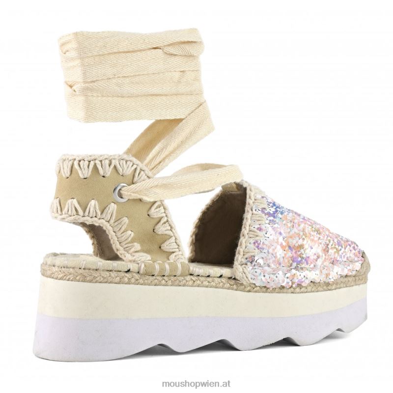 Frauen Espa-Sandale mit Pailletten Mou P660X178 Nude-Mix
