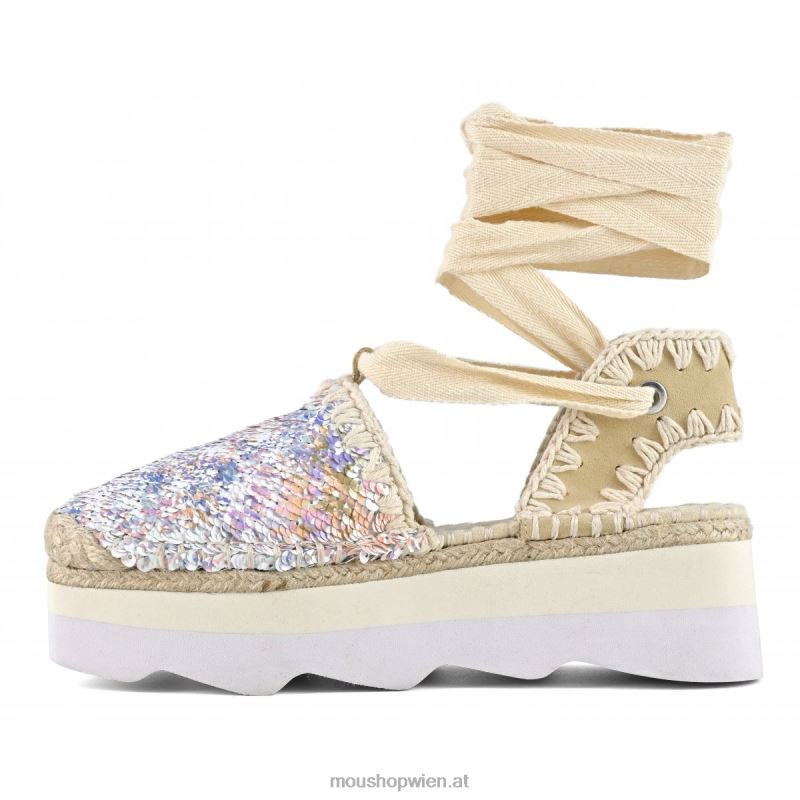 Frauen Espa-Sandale mit Pailletten Mou P660X178 Nude-Mix