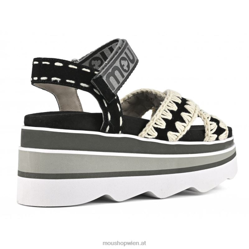 Frauen Eva-Keil kreuz und quer Mou P660X173 Schwarz