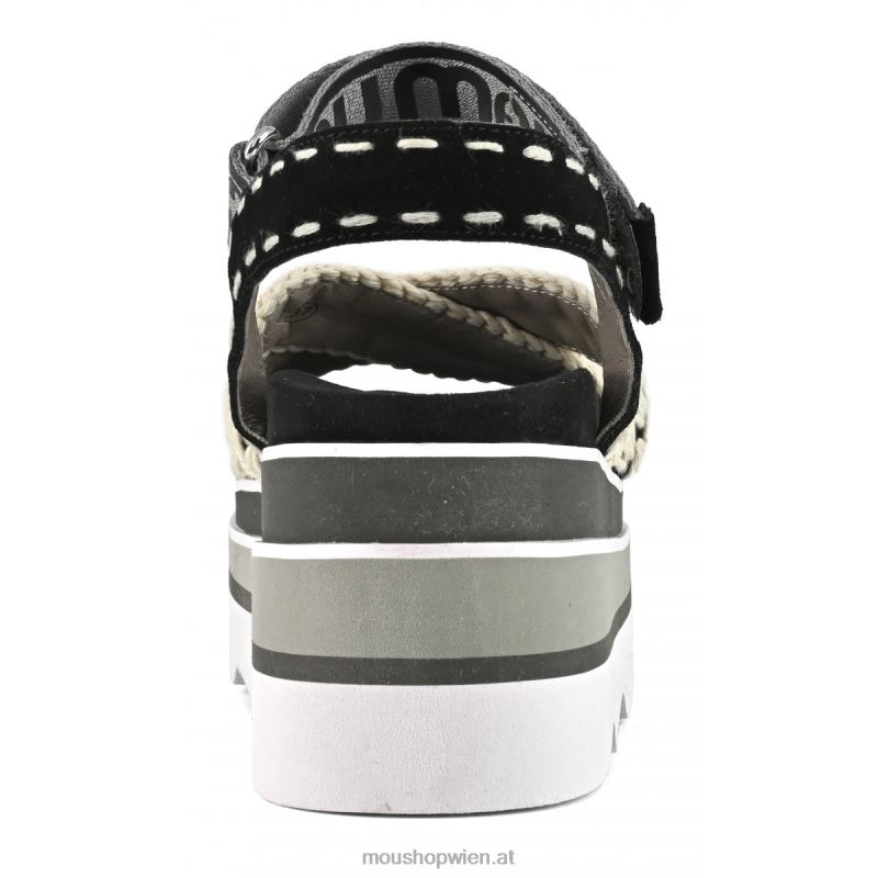 Frauen Eva-Keil kreuz und quer Mou P660X173 Schwarz