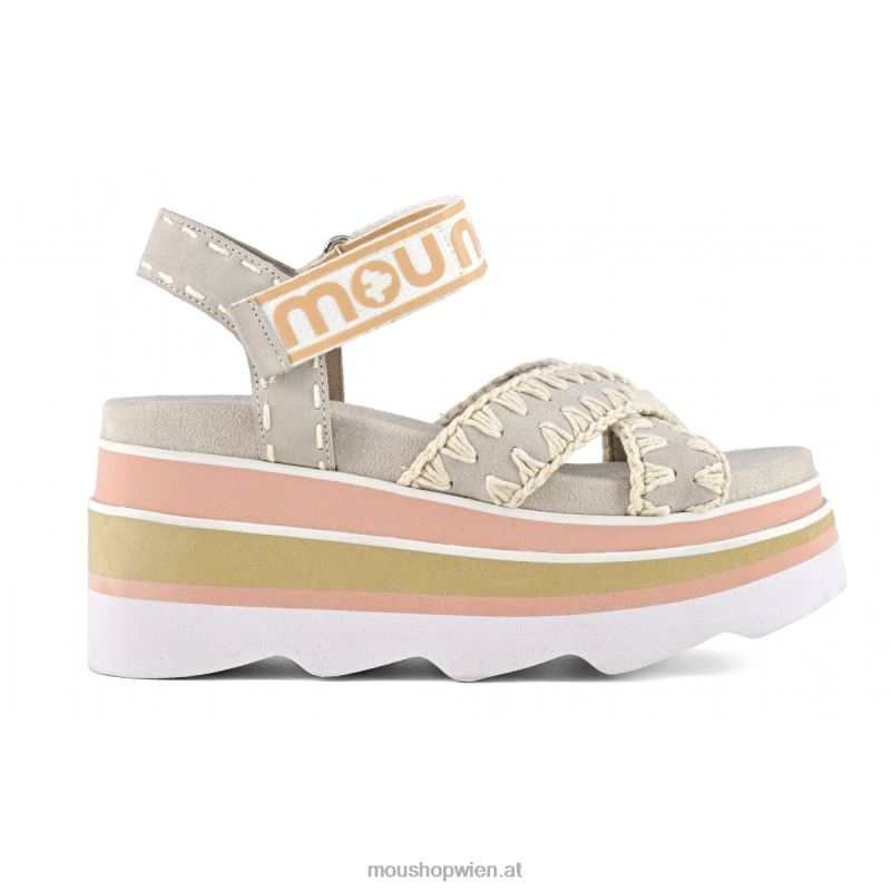 Frauen Eva-Keil kreuz und quer Mou P660X174 Kreide