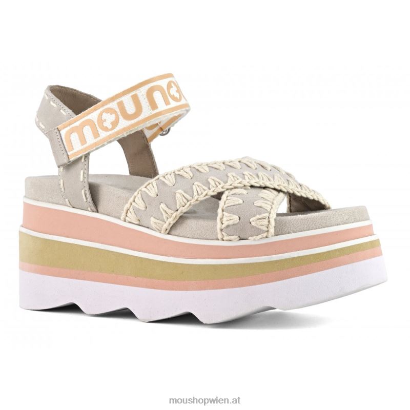 Frauen Eva-Keil kreuz und quer Mou P660X174 Kreide