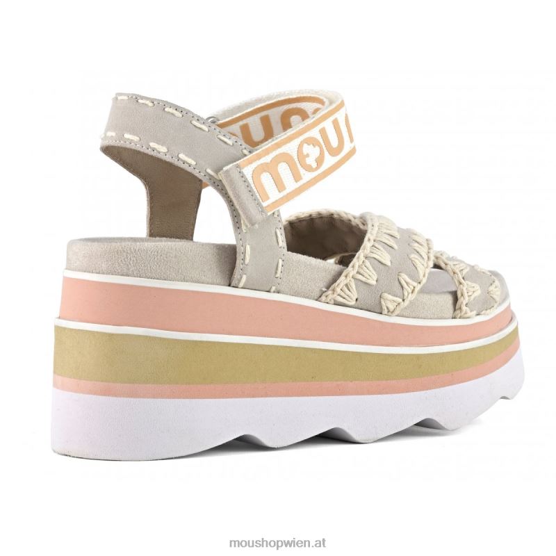 Frauen Eva-Keil kreuz und quer Mou P660X174 Kreide