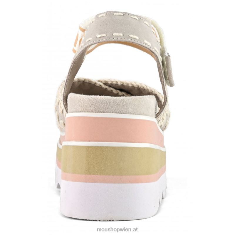 Frauen Eva-Keil kreuz und quer Mou P660X174 Kreide