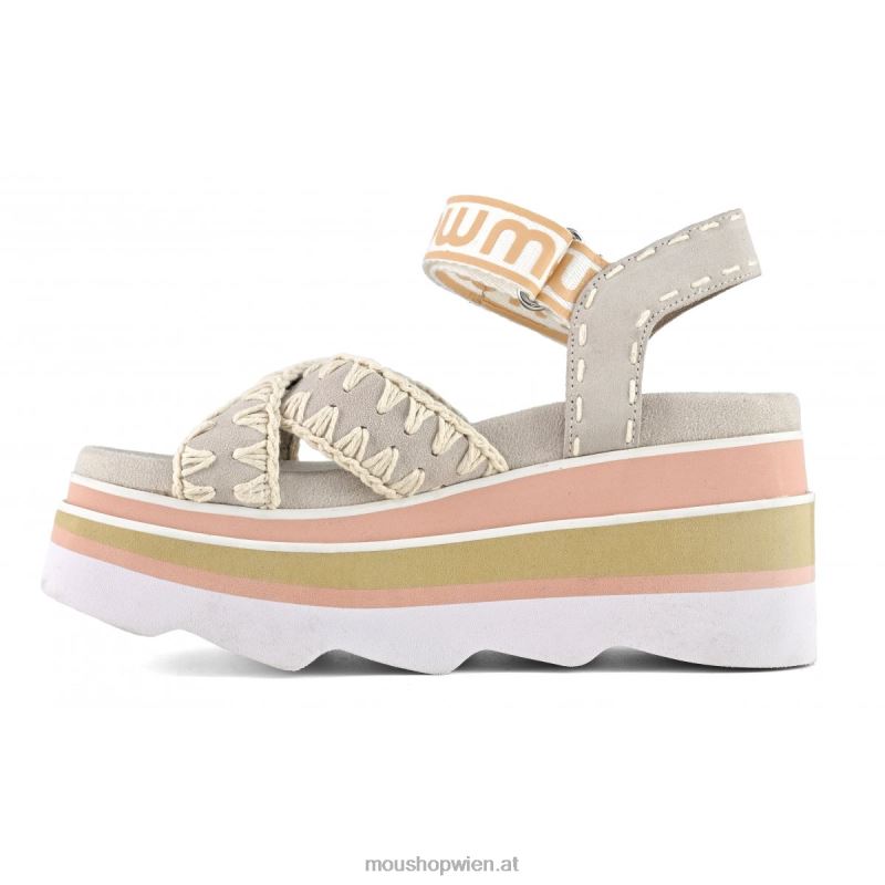 Frauen Eva-Keil kreuz und quer Mou P660X174 Kreide